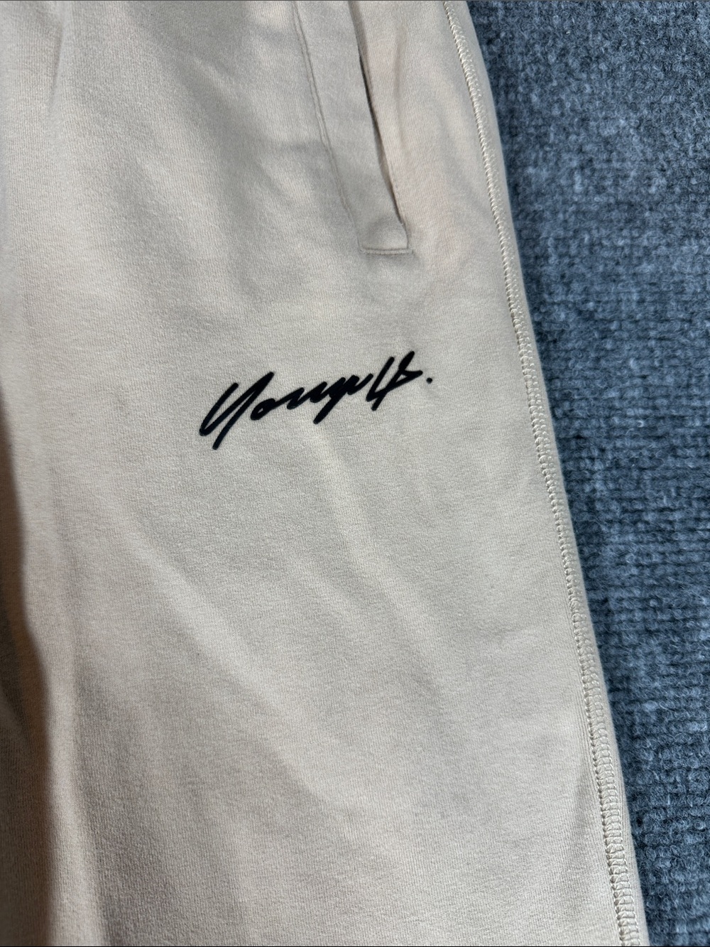 YoungLA Cloud Joggers Style 228 Tan/Oatmeal Men’s Size Small - Picture 4 of 9